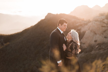 Mountaintop Malibu sunset engagement shoot
