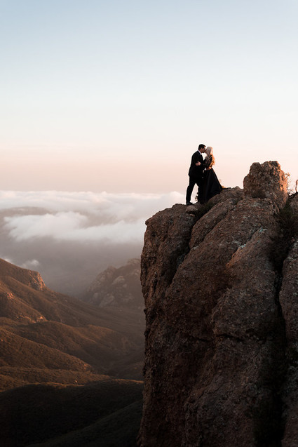 Mountaintop sunset engagement shoot