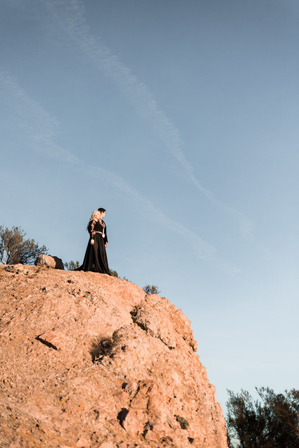 Mountaintop Malibu sunset engagement shoot