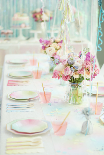 Pastel iridescent girl's birthday party Inspiration