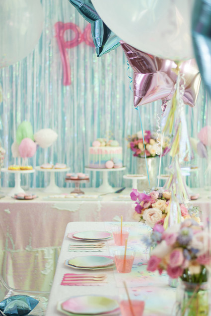 Pastel iridescent girl's birthday party Inspiration