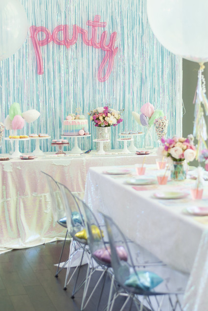 Pastel iridescent girl's birthday party Inspiration