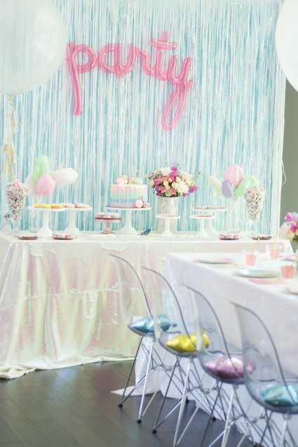 Pastel iridescent girl's birthday party Inspiration