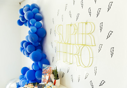 Modern super hero 3rd birthday party