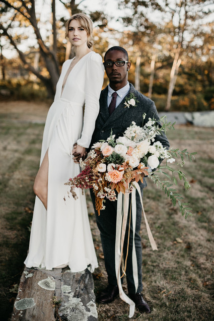At home elopement inspiration in Maine Inspiration