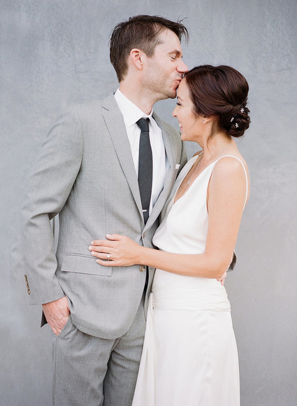 Modern bride and groom