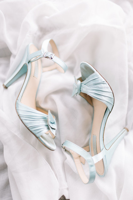Blue bridal shoes