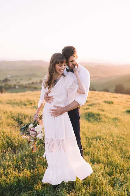 Sunset wedding portrait