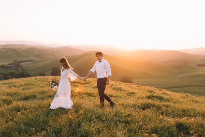 Sunset wedding portraits