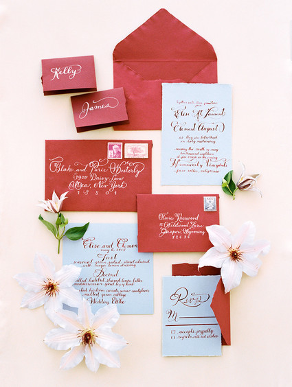 Red wedding invitations