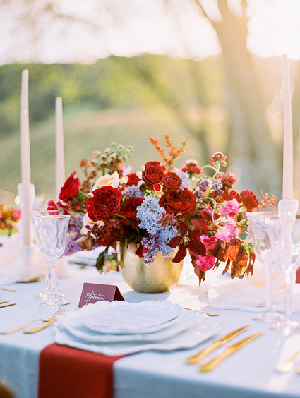 Red wedding flowers