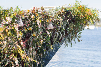 Sailboat floral installation