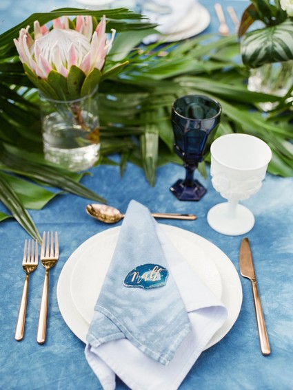 Indigo place setting