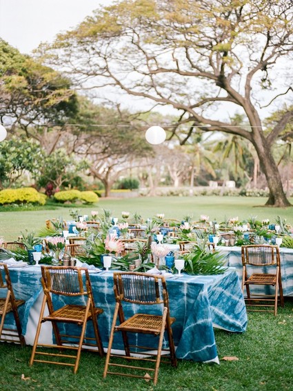 Indigo dyed tablescape