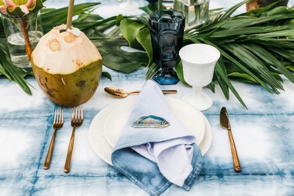 Indigo place settings