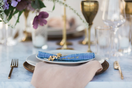 Pink and blue place setting