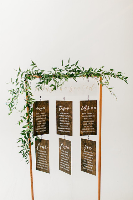 Calligraphy seating chart