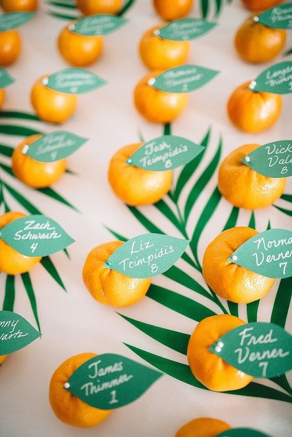 Orange escort cards
