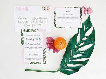 Tropical wedding invitations