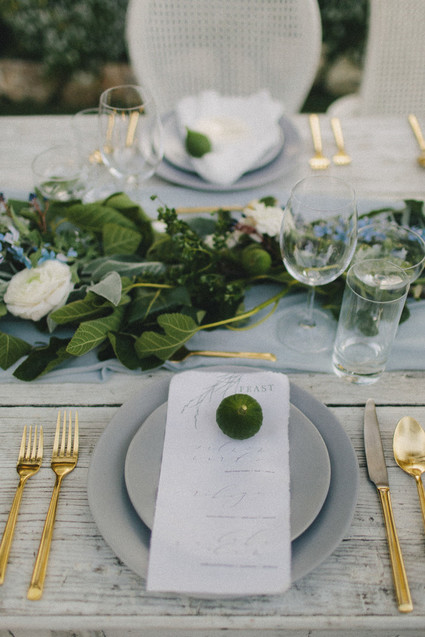 Gray place setting