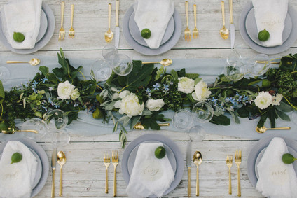Gray place settings