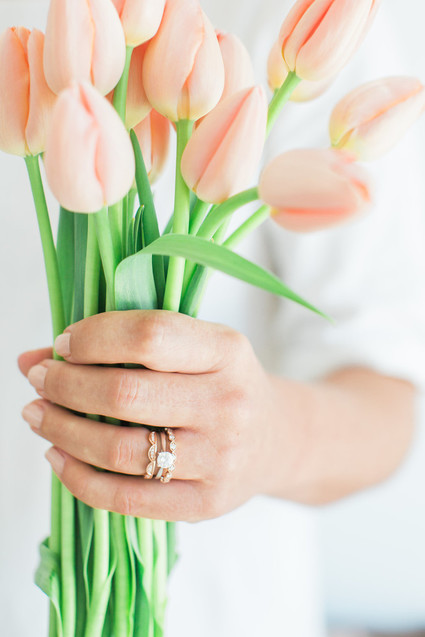 Diamond alternative engagement and wedding rings