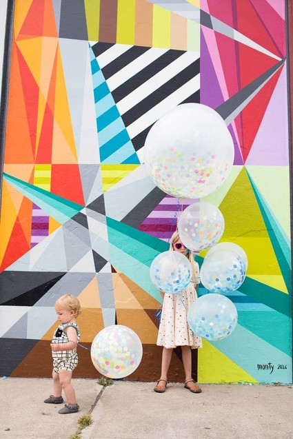 Art wall birthday photo session