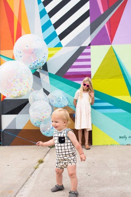 Art wall birthday photo session