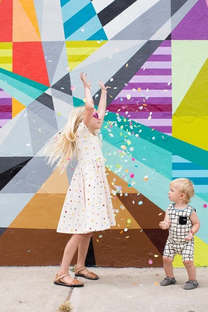 Art wall birthday photo session