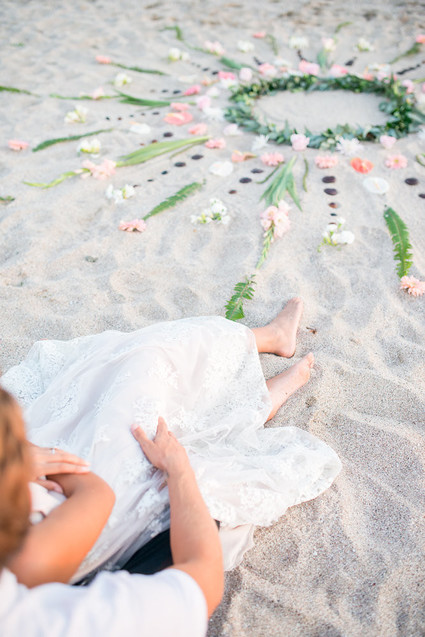 floral mandala on the beach
