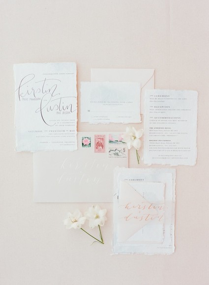 romantic blush wedding invitations