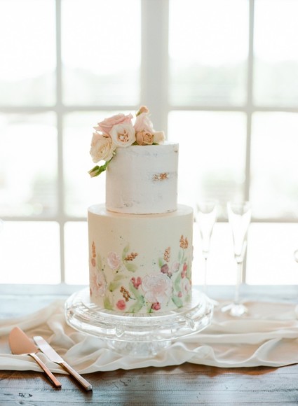 floral wedding cake
