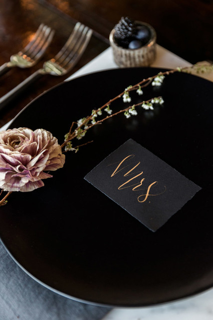 black place setting