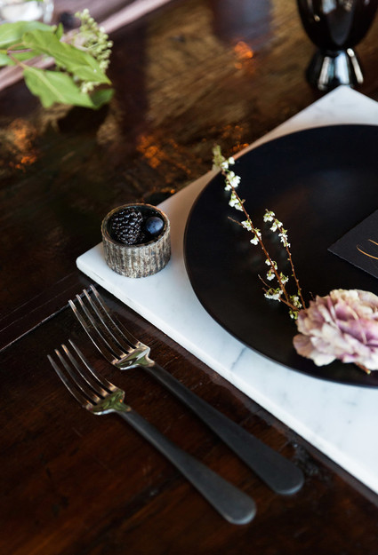 black place setting