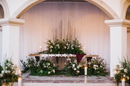 Ceremony altar with flowers
