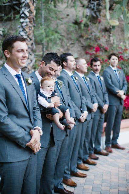 Groomsmen with groom's son