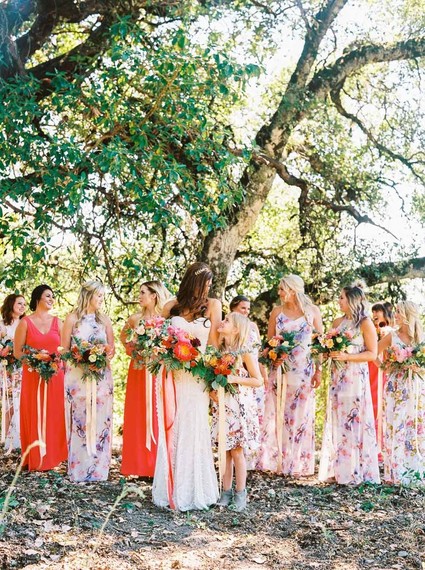floral bridesmaid dresses