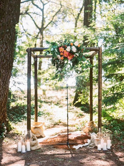 Ceremony arch with peonies