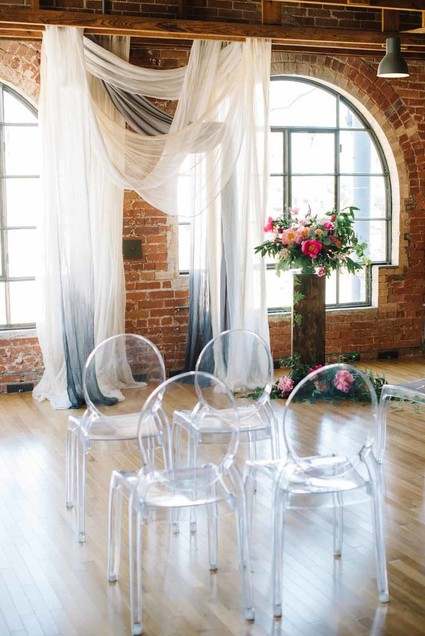 drapey wedding ceremony decor