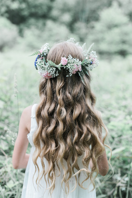 flower girl flower crown hairstyle