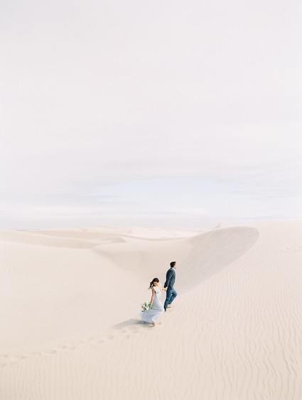Pastel sand dune engagement photos