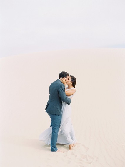 Pastel sand dune engagement photos