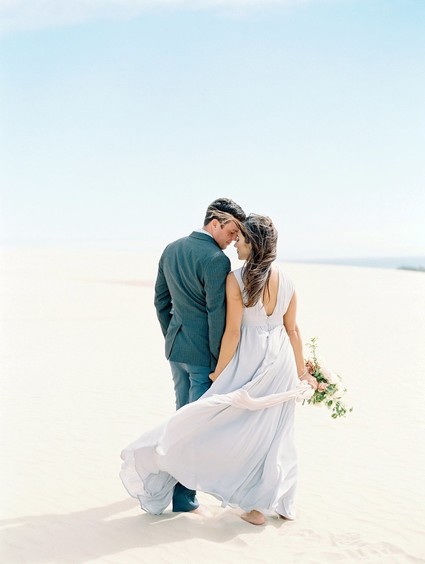 Pastel sand dune engagement photos