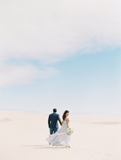 Pastel sand dune engagement photos