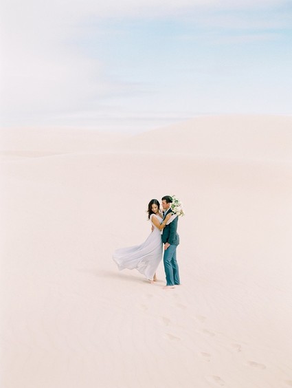 Pastel sand dune engagement photos