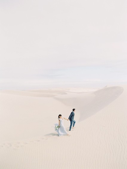 Pastel sand dune engagement photos
