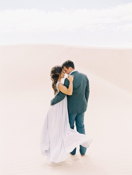 Pastel sand dune engagement photos
