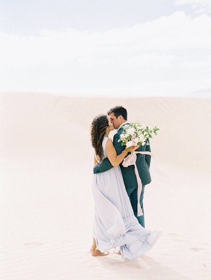 Pastel sand dune engagement photos