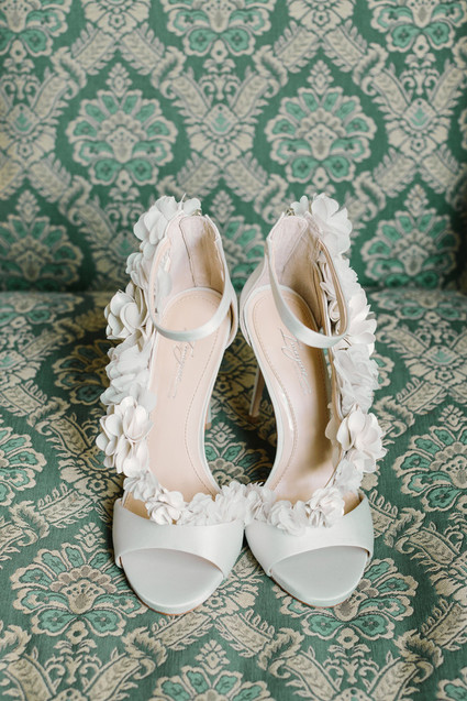 ruffled bridal shoes