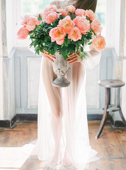 peonies for boudoir shoot